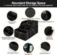 Car Seat Organizer Back Seat Organizer with 7 Compartments 2 Cup Holders Storage