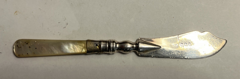 Antique Vintage Sterling Silver Master Butter Knife Monogrammed.