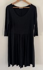 Mela Purdie Dress Size 14 Black 3/4 Sleeves Stretch