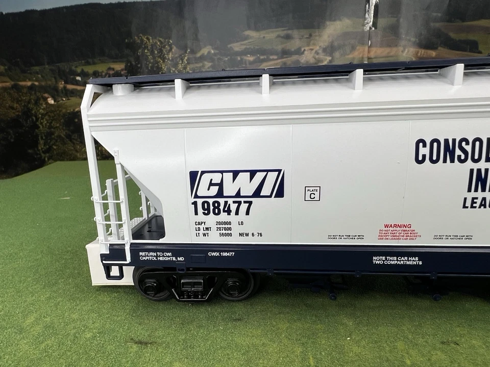 MTH PREMIER 20-97688 CONSOLIDATED WASTE INDUSTRIES 2-BAY CF HOPPER RN#198477 NIB - Image 4 of 4