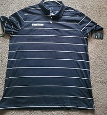 Nike Dri-Fit Standard Fit Black/White Striped Short Sleeves Polo Shirt Men XL