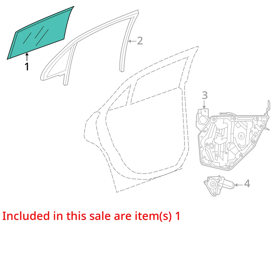 Fits 2011-2023 CHRYSLER 300 REAR RIGHT DOOR WINDOW GLASS OEM 55113490AD - Image 4 of 4