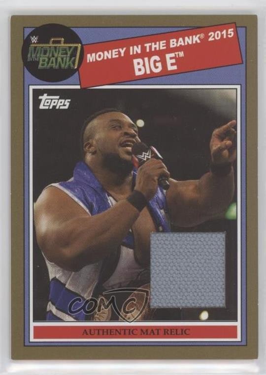 2015 Topps Heritage WWE Money in the Bank 2015 Mat Relic Gold 7/10 Big E 0h1