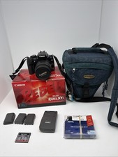 Canon Rebe XTi 10.1 MP Digital Camera W18 To 55mm Lens 3 Batteries Card -reader