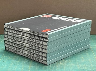 Lot of 8 BASF #911 Studio Master blank 1/4  x 2500 ft 10.5  pancake reels