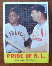 1963 TOPPS BASEBALL #138 PRIDE OF N.L. WILLIE MAYS, STAN MUSIAL SEE NOTES U-8901