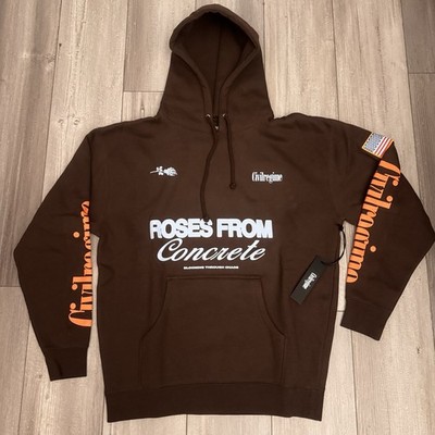 Civil Regime Hoodie Medium Brown Roses From Concrete Independent USA Logo NWT
