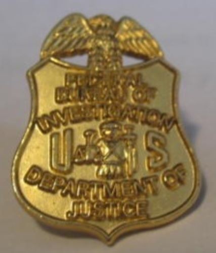 U.S. Federal Bureau of Investigation Department of Justice Collectible Pin 7/8"