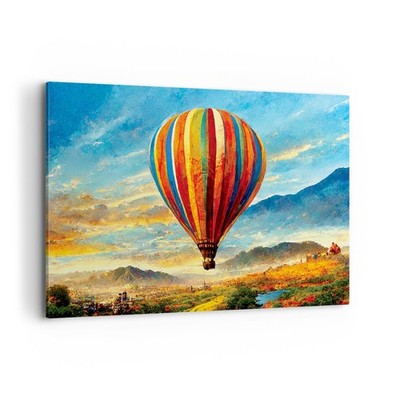 Wandbilder 120x80cm Leinwandbild Ballon Landschaft Natur XXL Bilder Wanddeko