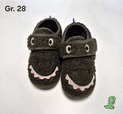   Vty Hausschuhe Gr. 28 Kinder Plüsch Dinosaurier Schlappen Dino Schuhe 
