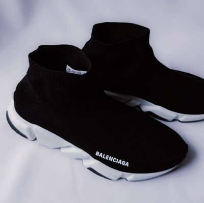 BALENCIAGA Speed Trainer スニーカー Balenciaga Speed Trainer Knit Black White Mid Top Lightweight