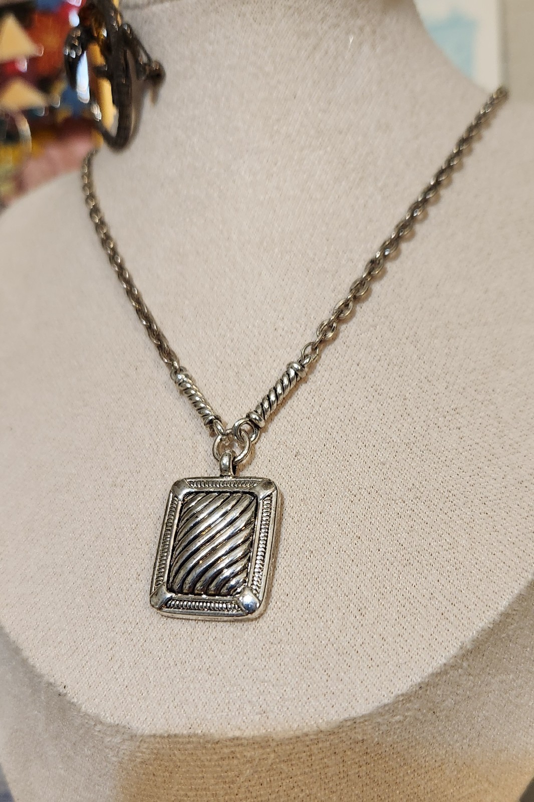 Napier Silver Tone Patterned Rectangular Stationa… - image 3