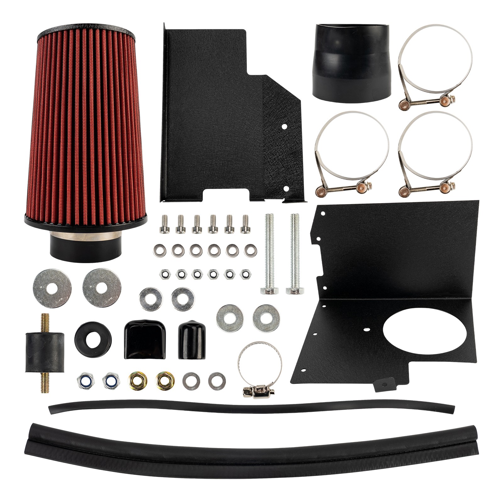 Cold Air Intake Kit w/ Heat Shield + Red Filter 3" For Jeep Wrangler 3.8L 07-11 thumbnail 4