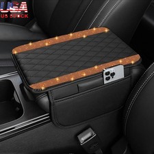 Ergonomic Leather Car Console Cover Armrest Protector W/ Storage Pockets New
