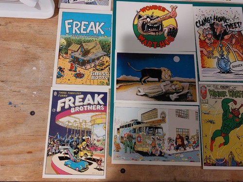 Lotto cartoline d'epoca FREAK BROTHERS Wonder Warthog Freddy's Cat Gilbert Shelton - Foto 3 di 7
