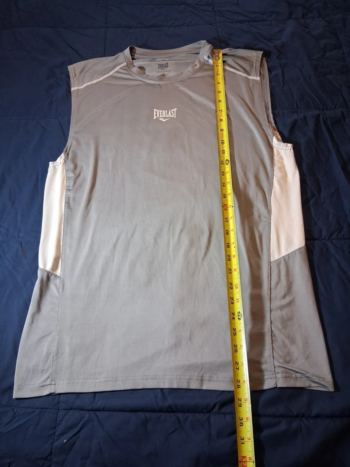 Camisa masculina Everlast sem mangas grande cinza treino crossfit corrida desempenho - Imagem 3 de 4