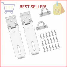2 Pack Padlock Hasp Door Locks Hasp Latch,5 inch Heavy Duty 304 Stainless Steel 