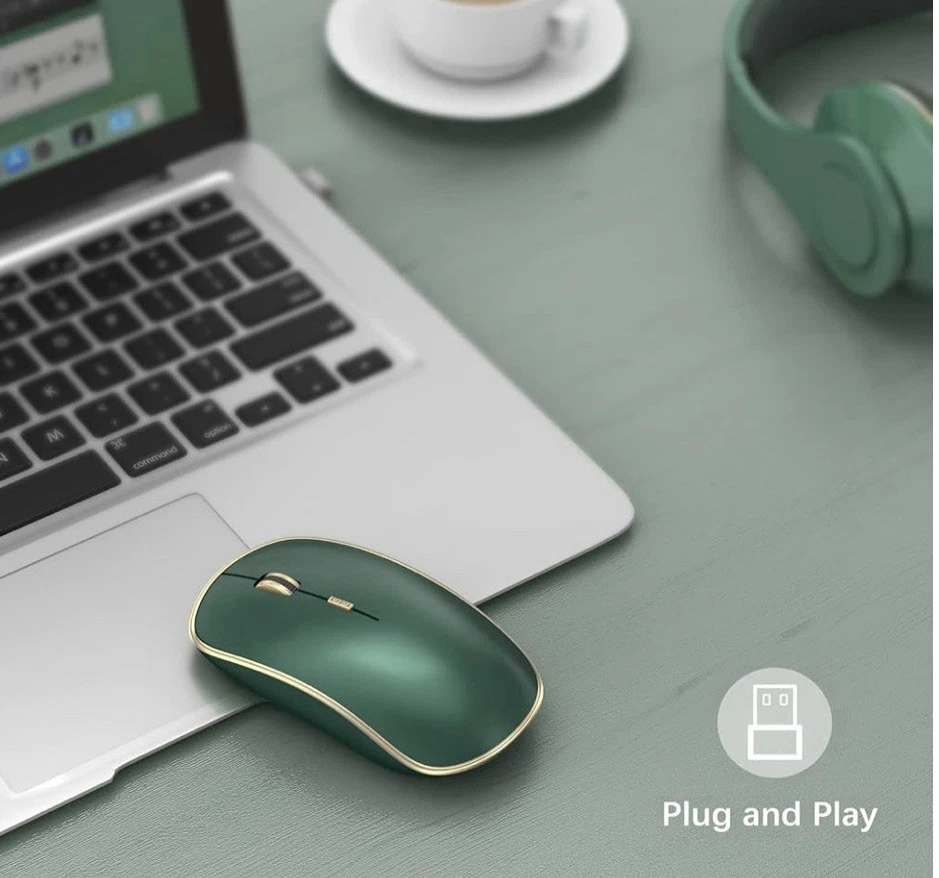 JOYACCESS 2.4G Slim Wireless Silent Mouse, Portable, (GREEN) - Image 2 of 4