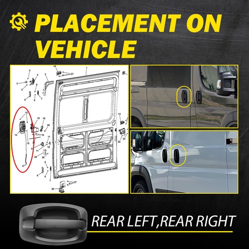 Sliding Door Handle for Ram ProMaster 3500 2500 1500 2014-2021 5RK14JXWAB A - Picture 7 of 14