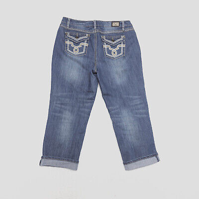 Earl Jean レディース
ブラウン レザー ライダースジャケット Earl Jean Womens Size 12 Blue Cropped Cuffed Dark Wash