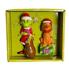 Des The Grinch and Max Dr. Seuss Christmas Ceramic Salt and Pepper Shakers