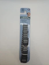 Dog Collar Size S Small Black White Adjustable Greenbrier Kennel Club  10-16 In