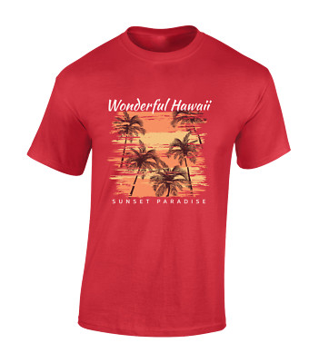 WUNDERSCHÖNES HAWAII HERREN T-SHIRT COOL SOMMER STRAND DESIGN TOP KLEIDUNG NEU