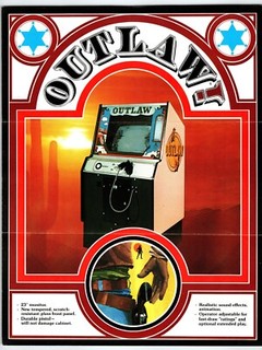 Outlaw Arcade FLYER Original 1976 Retro Artwork Video Game Cowboy Rifle Shooter