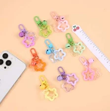 Cute Acrylic Double Star with Bell Keychain, Key ring