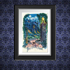 Haunted Mansion New Orleans Square Disneyland Watercolor Disney Print 11 x 17