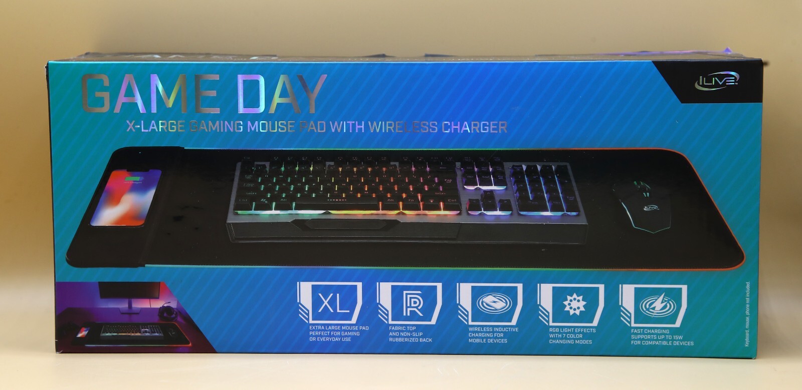 iLive X Large Wireless Charging Gaming Mouse Pad  -image