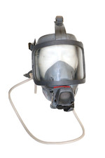 Maschera integrale Interspiro USATA gomma grigia softair divertente regalo po...