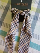 Fall Plaid Scarf Hair Scrunchie Hairitage by Mindy McKnight