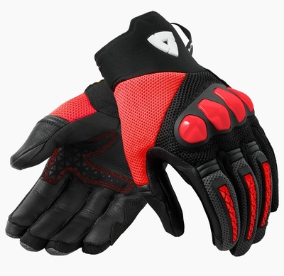 REV'IT SPEEDART AIR SUMMER GLOVES BLACK RED BLACK RED PROTECTIONS SIZE L