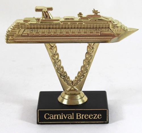 Carnival Breeze Gold Plastic Ship on a Stick Cruise Trophy #2