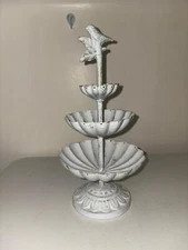 Shabby Chic Metal Bird Jewelry Organizer 3 Tier Counter Display Earring Holder