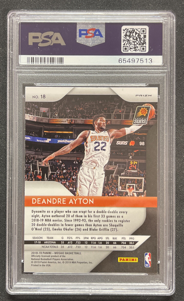 2018 Panini Prizm #18 DeAndre Ayton Mosaic Rookie PSA 10 GEM MINT RC ENN Cards