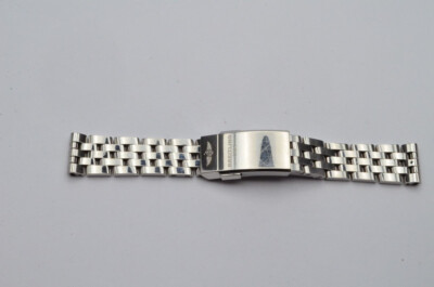 BREITLING GALACTIC 29 PILOTBAND 14MM STAHL TOP ZUSTAND RAR SCHÖN 791A