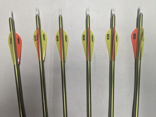 6 Easton Genesis NASP 1820 Aluminum Arrow w/ Bohning Heat Vanes, Nocks, & Points - Picture 2 of 4