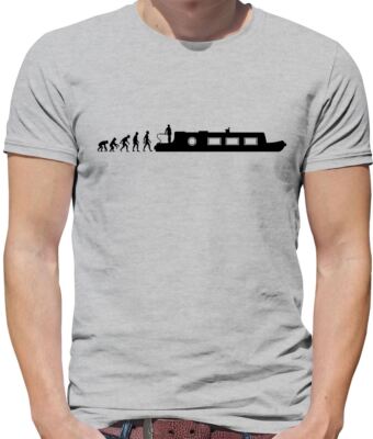 Evolution of Man Canal Narrow Boat - Herren T-Shirt - Narrowboat Kanäle Hobby