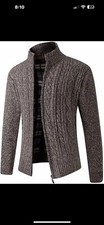 Msmsse Men's Cardigan Sweaters Full Zip Knitted Sweater for Men Small