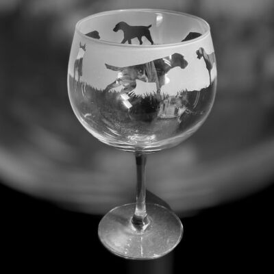 DEUTSCHER DRAHTHAARZEIGER Fries verpackt 70cl Glas Gin Ballon