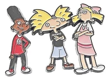Hey Arnold Cartoon Characters Best Friends Metal Enamel 2 Inch Wide Pin