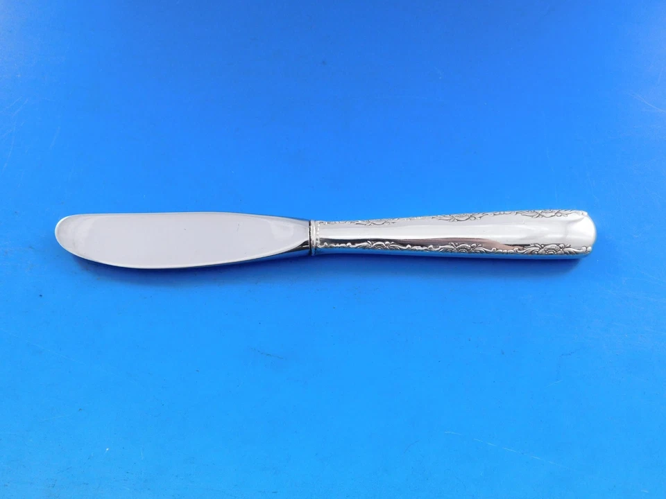 Juego moderno de 8 esparcidores de mantequilla de plata esterlina Camellia de Gorham 6 1/4" Foto 3 de 4