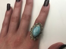 Vintage Larimar Sterling Silver Marked 925 Ring Size 6.5
