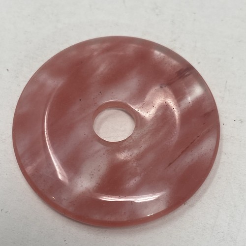 4 Simulated Gemstone Pendants Circle Doughnut Gems - Picture 3 of 5