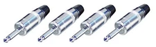 (4 PACK) REAN NYS225L Jumbo 1/4" Cable Mount Connector w/ 8mm Cable Inlet