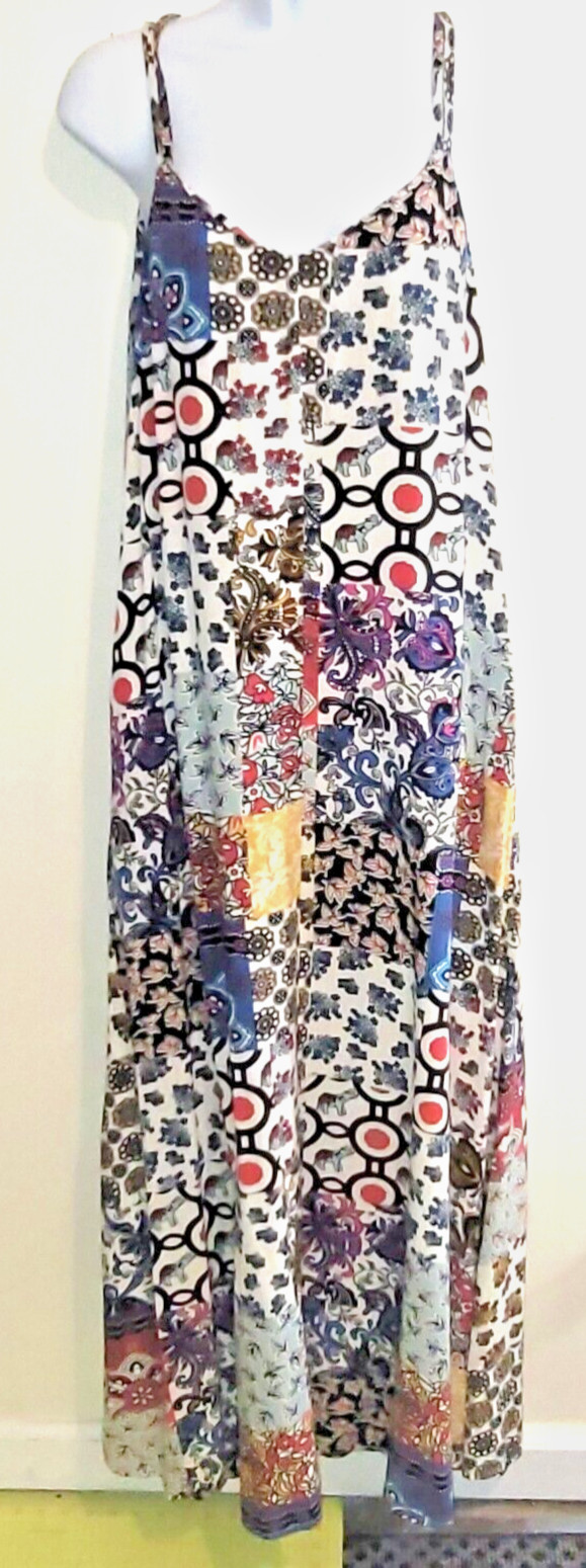 For The Republic Boho Patchwork Elephant Maxi Dre… - image 1