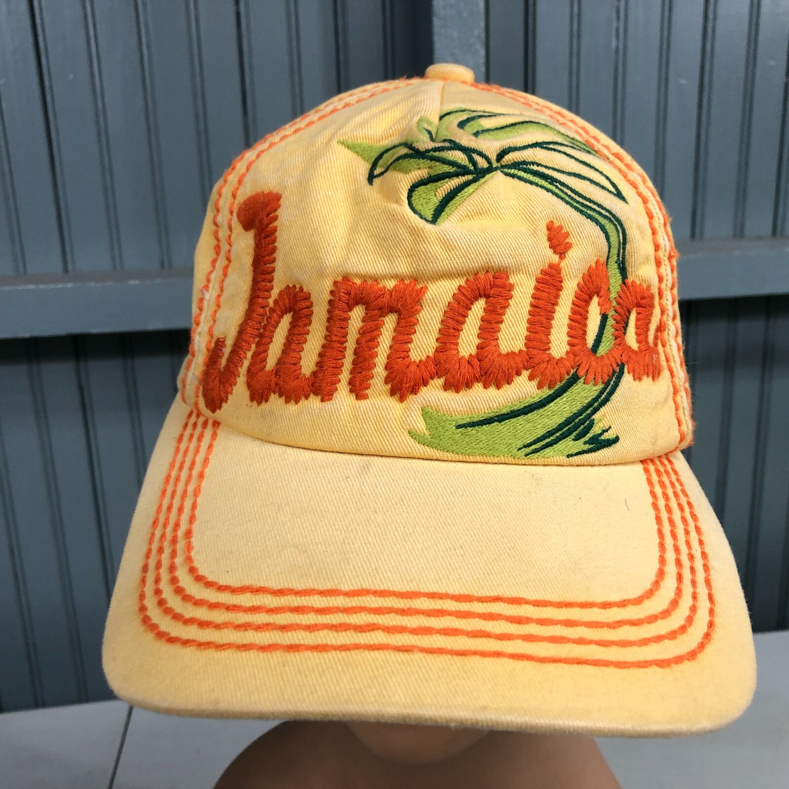 Jamaica Yellow Embroidered Surf Classic Strapback Bas… Gem