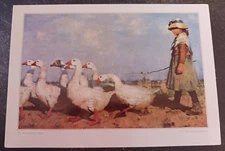 vtg postcard James GUTHRIE To Pastures New painting art unposted